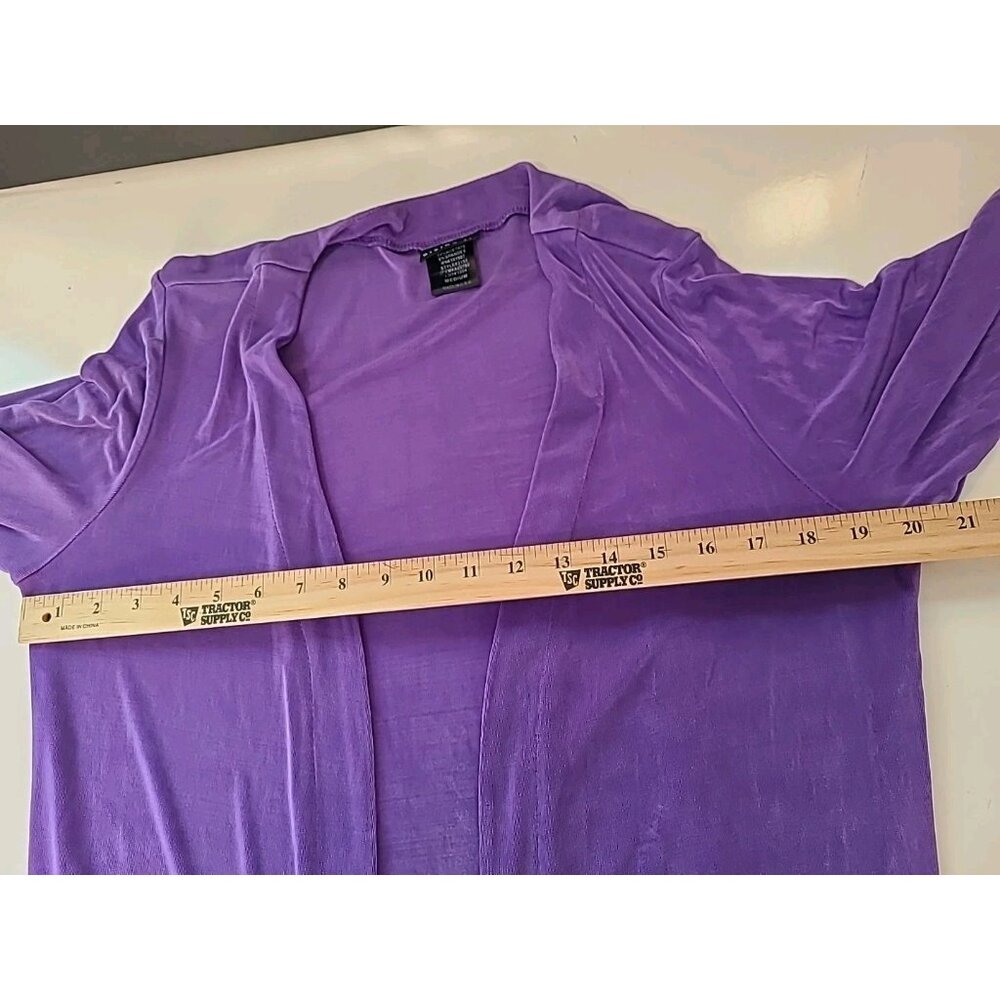 Citiknits 2 Pc Cardigan Sweater Tank Womens M Slinky Knit Open Front Purple - Picture 6 of 14